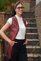 CHALECO COUNTRY ECOCUERO VINOTINTO