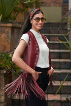 CHALECO COUNTRY ECOCUERO VINOTINTO