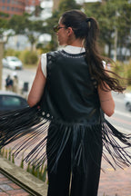 CHALECO COUNTRY ECOCUERO NEGRO