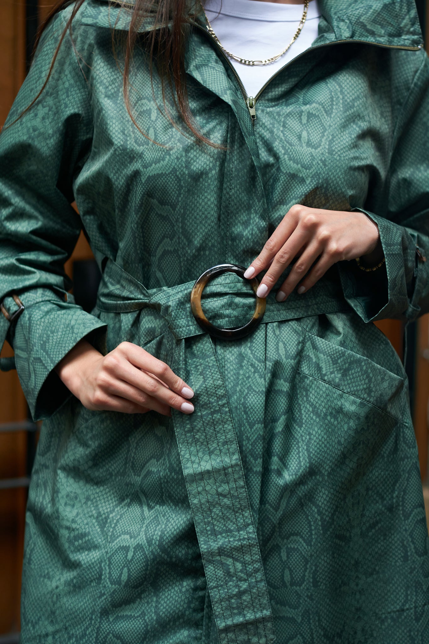 GABARDINA PITÓN REPELENTE AL AGUA VERDE